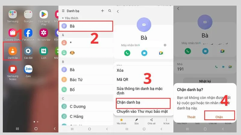 Ứng dụng Điện thoại mặc định trên Samsung cho phép người dùng chặn số cụ thể, chặn số riêng hoặc thêm số rác vào danh sách chặn.